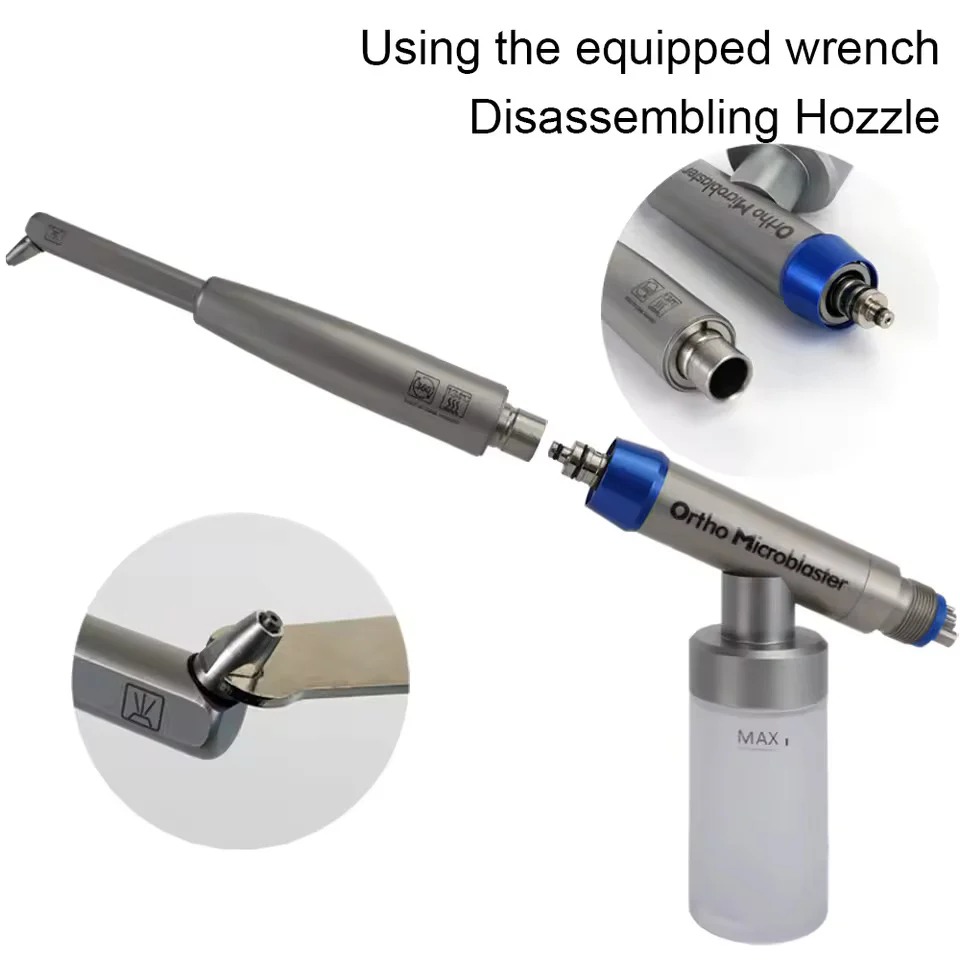Dental Aluminum Oxide Intraoral Micro Sandblaster Device 4 Hole With Water Spray